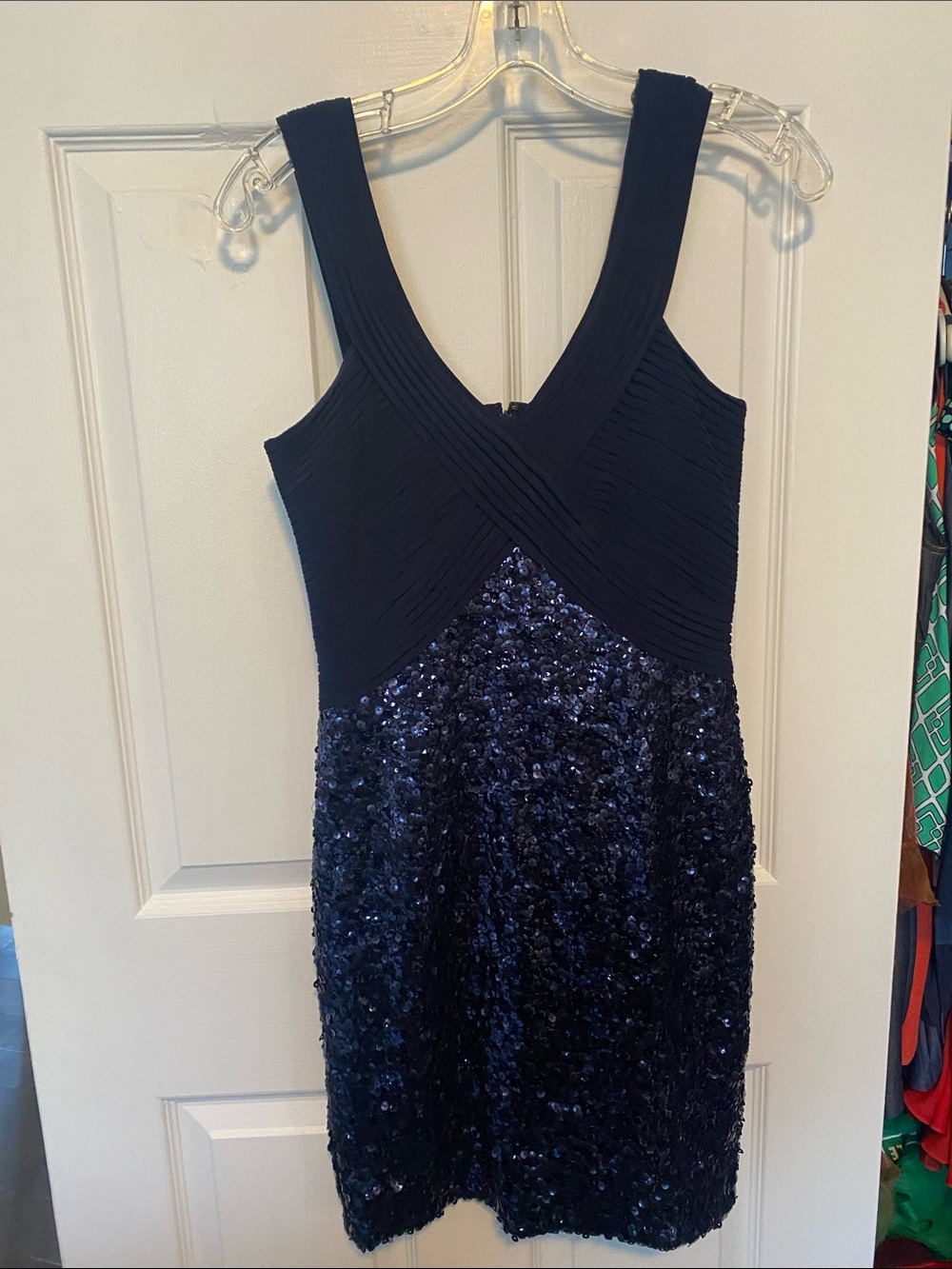 Calvin Klein Navy Sleeveless Sequin Mini Dress